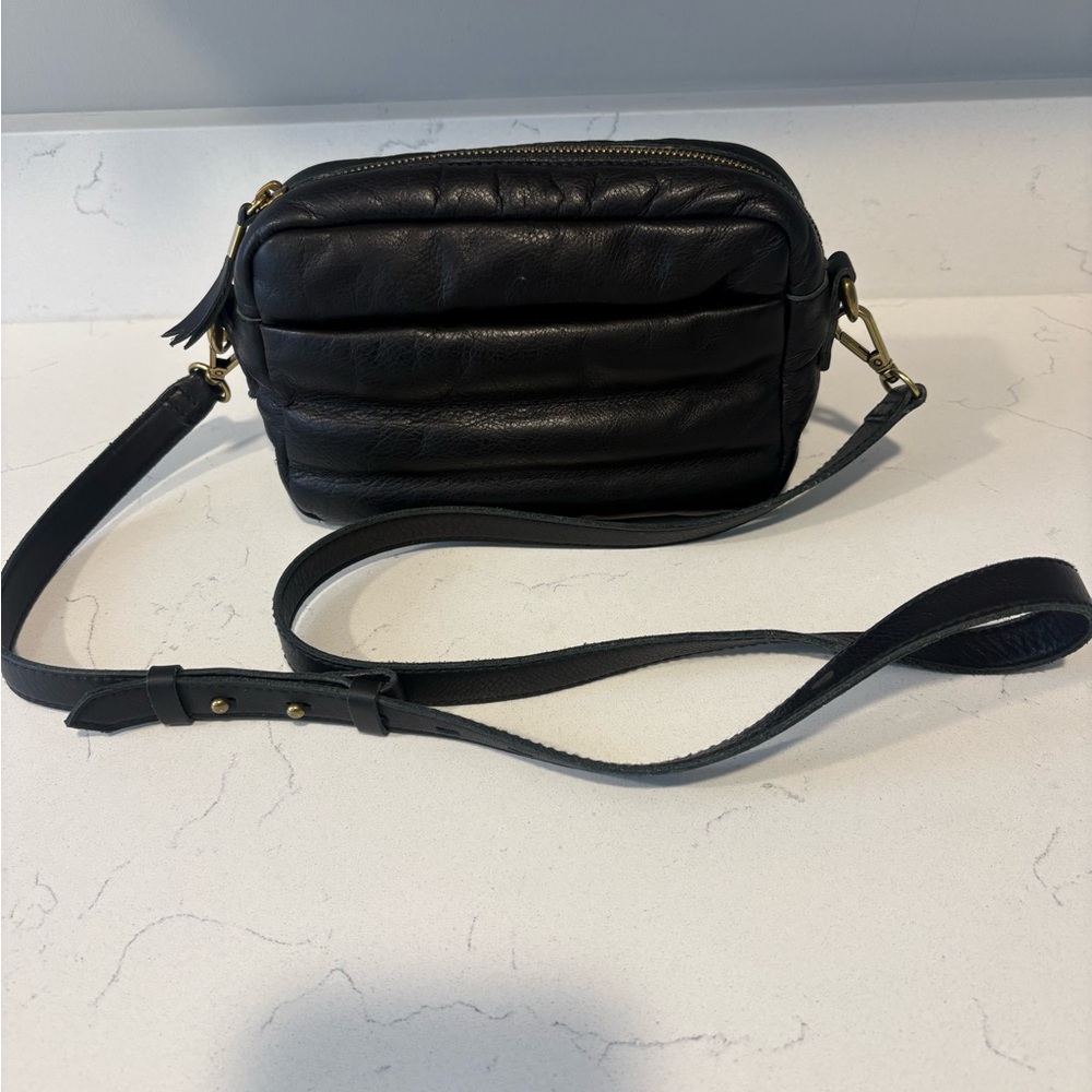 Quilted Madwell black Leather Crossbody Bag